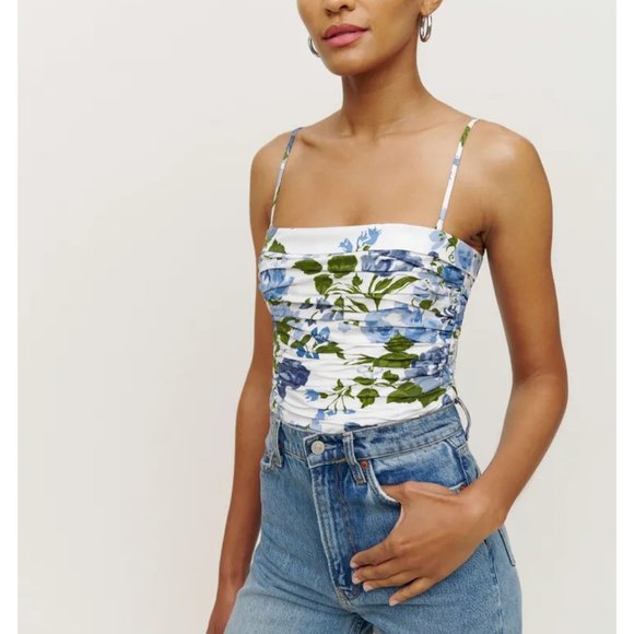 Reformation Tops Nwot Reformation Orion Top In Lucca White Blue